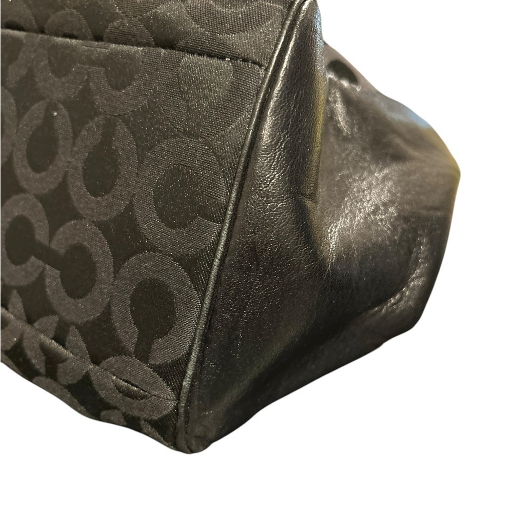 COACH Madison Kimberly Carryall Black Signature Canvas Leather Silver VGC - Picture 6 of 13